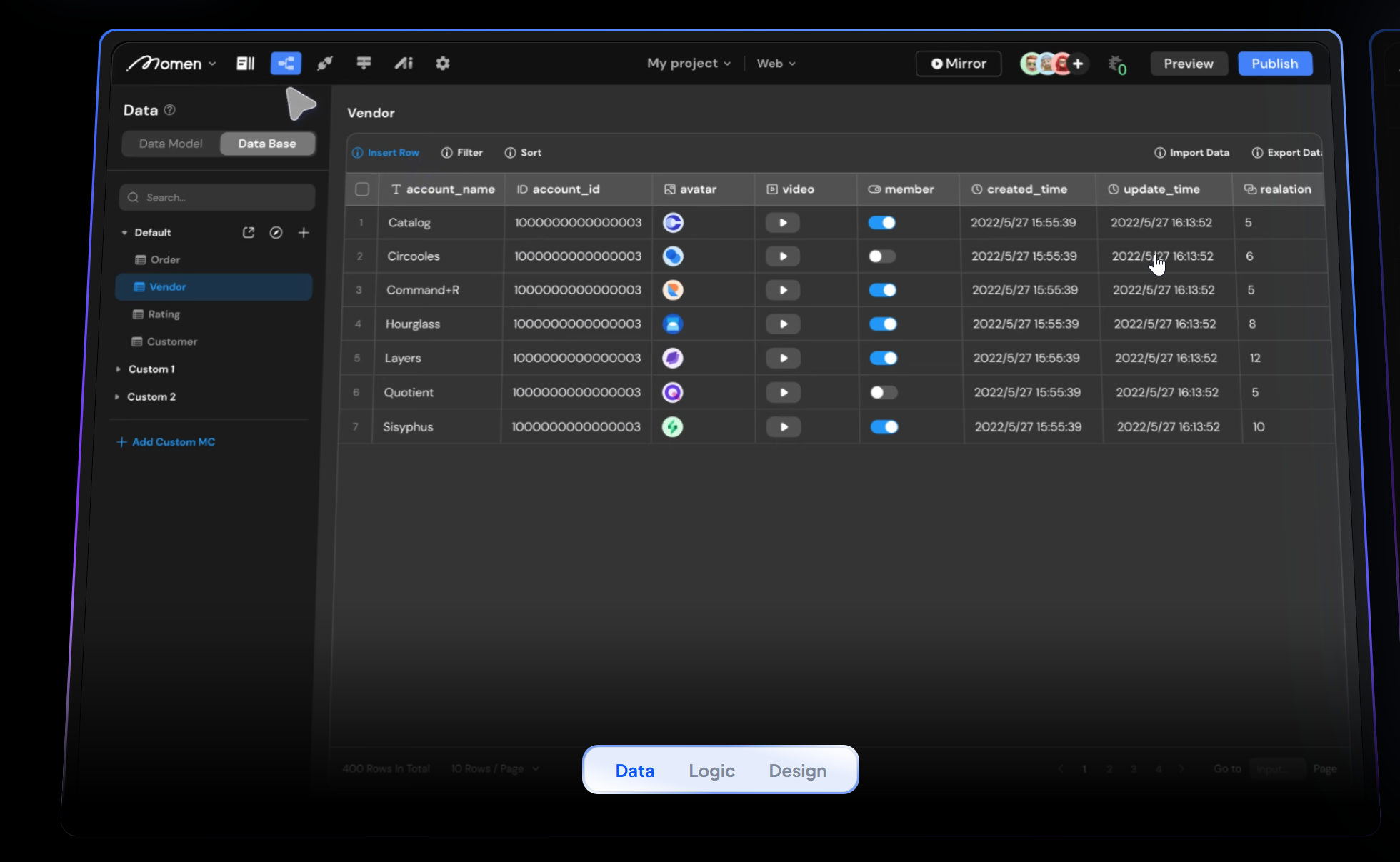 App screenshot preview
